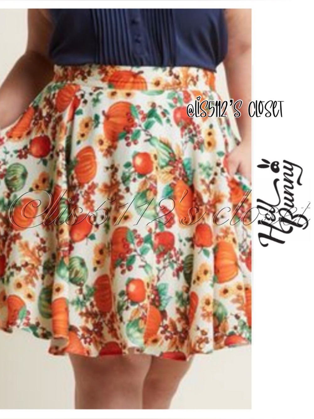 Hell Bunny Seize The Season Fall Festivities Pumpkin Harvest Skirt 4X